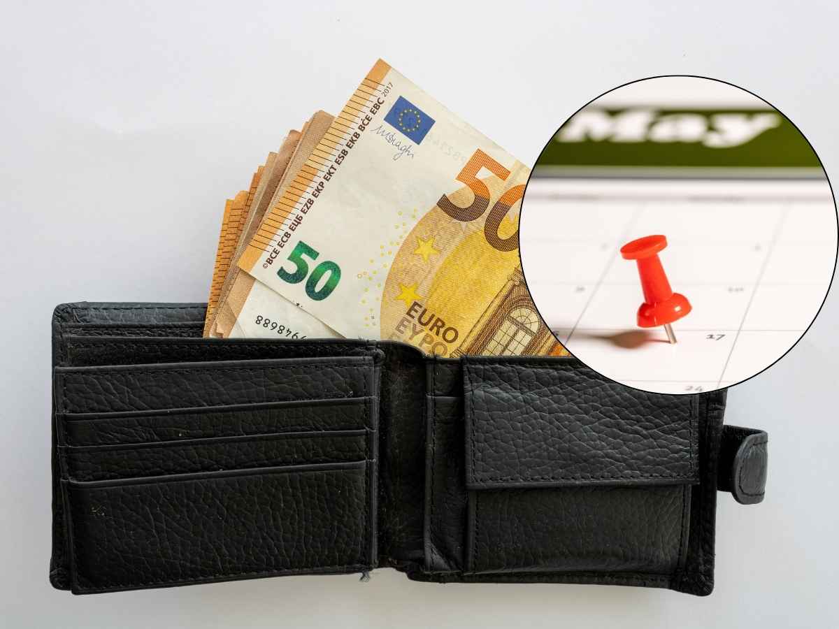Portafoglio banconote 50 euro calendario maggio