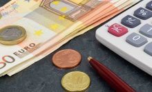 Banconote euro calcolatrice monete