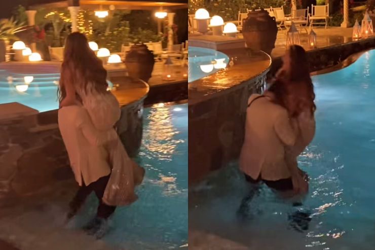 Andrea Cerioli butta Arianna Cirrincione in piscina