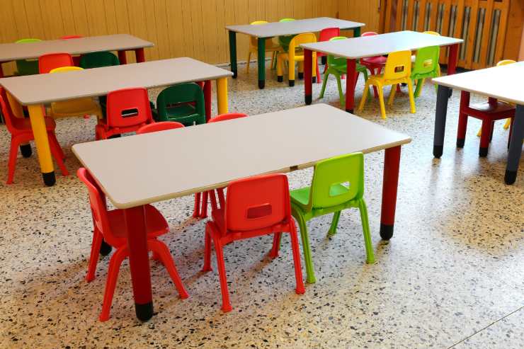 Classe di un asilo nido piemontese