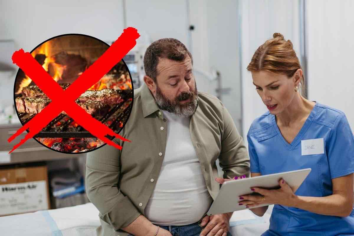 Infermiere paziente e carne