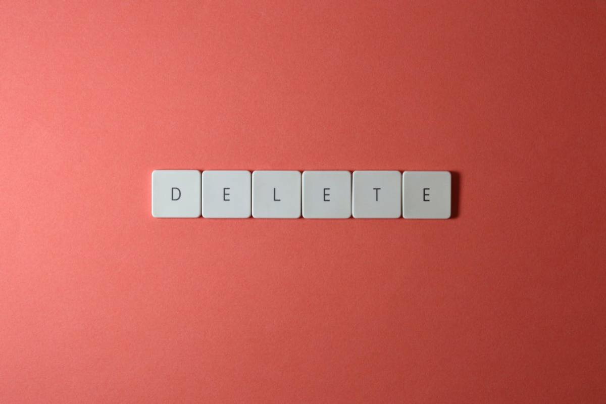 Scritta "cancella" in inglese
