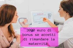 Donna dalla ginecologa e scritta bonus 3000 euro
