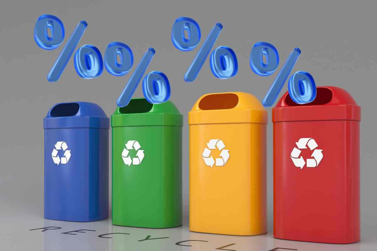 Bidoni differenziata e percentuali