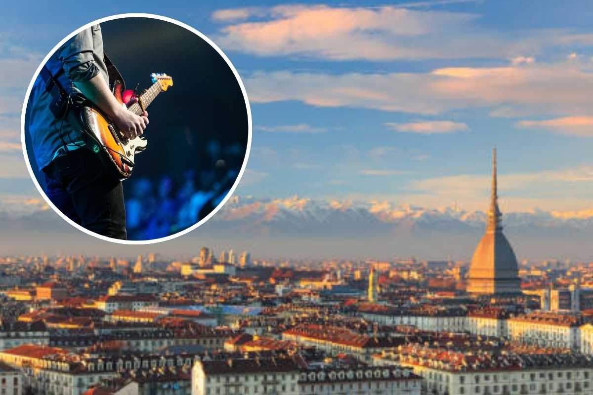Torino, persona con chitarra