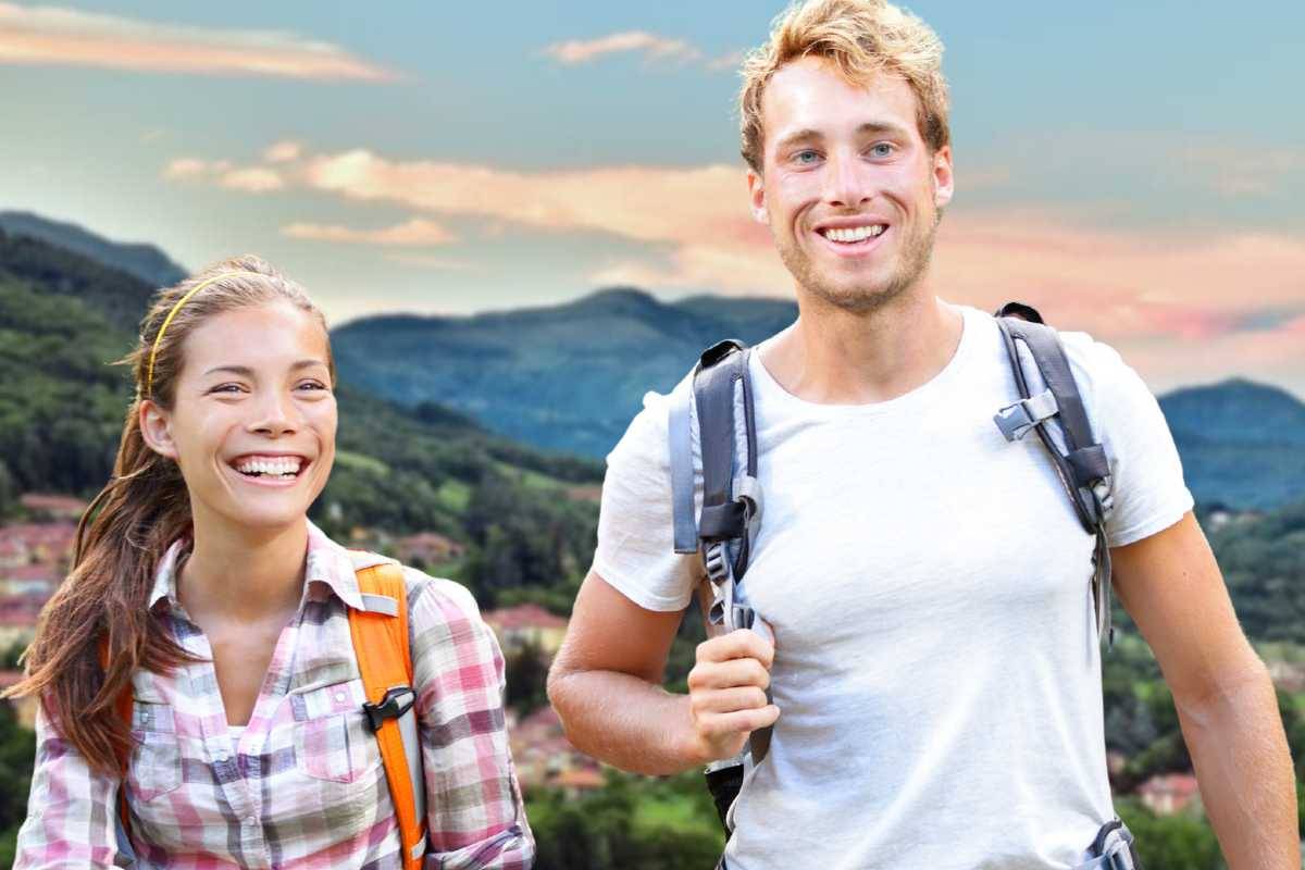 Donna e uomo, paesaggio