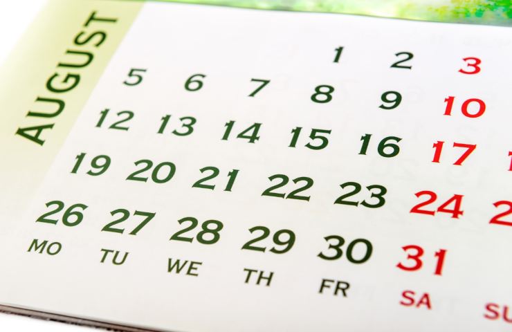 calendario agosto