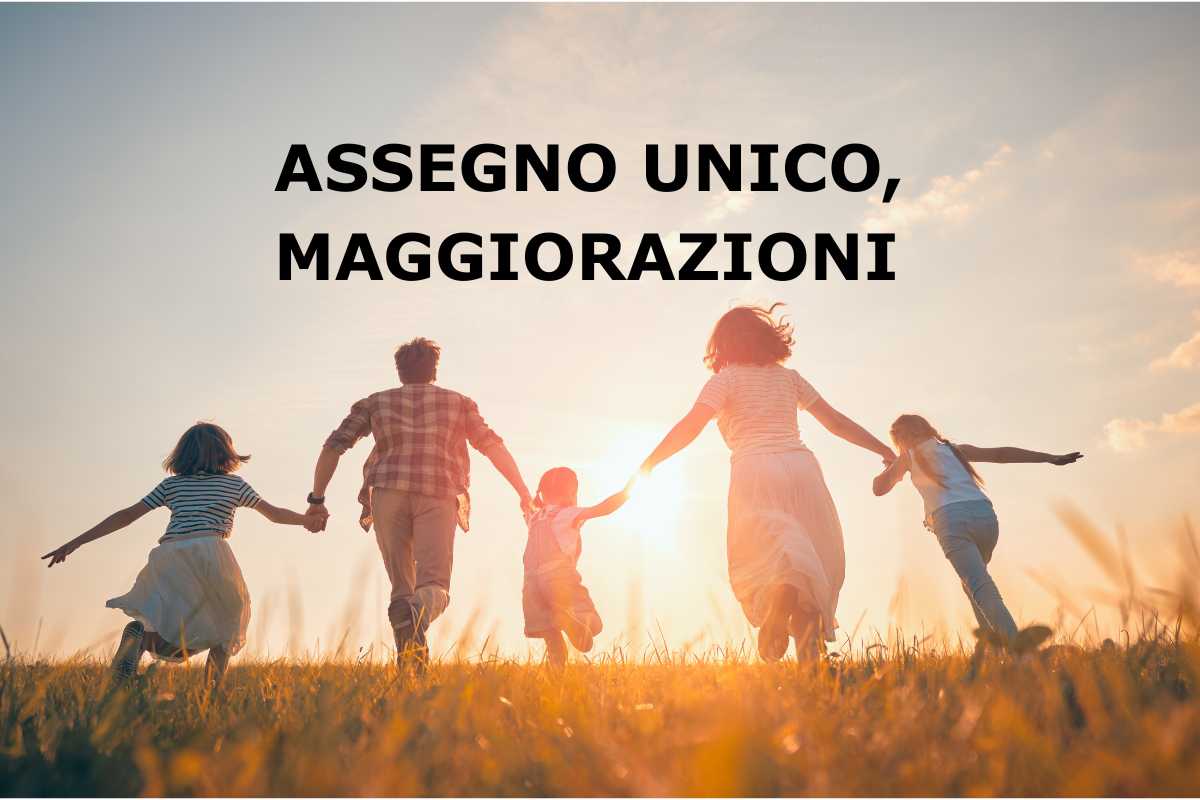 famiglia, scritta assegno unico maggiorazioni