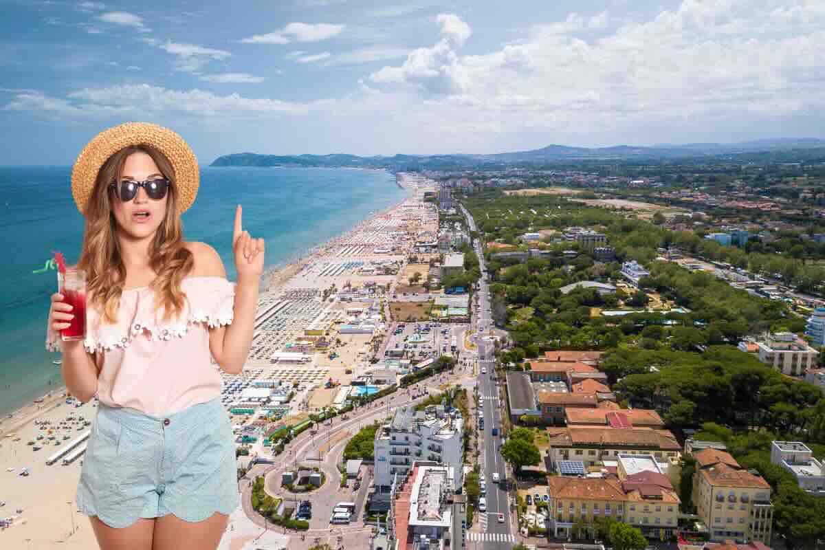 lungomare riccione, donna cappello e cocktail