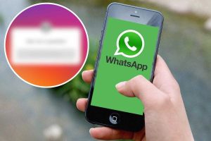 mano con telefono e logo whatsapp